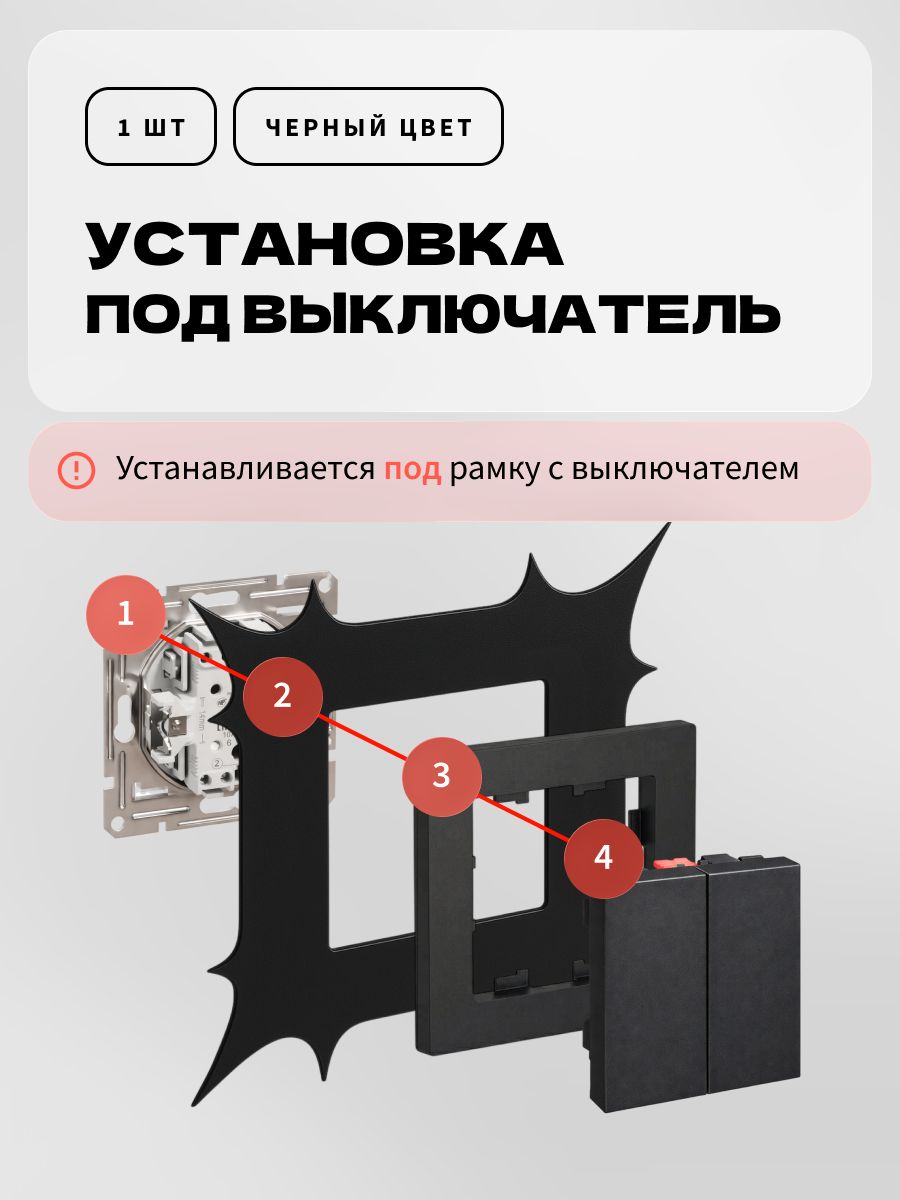 Накладка под выключатель и розетку для защиты обоев, рамка декоративная на стену, однопостовая, желтая — фото 9