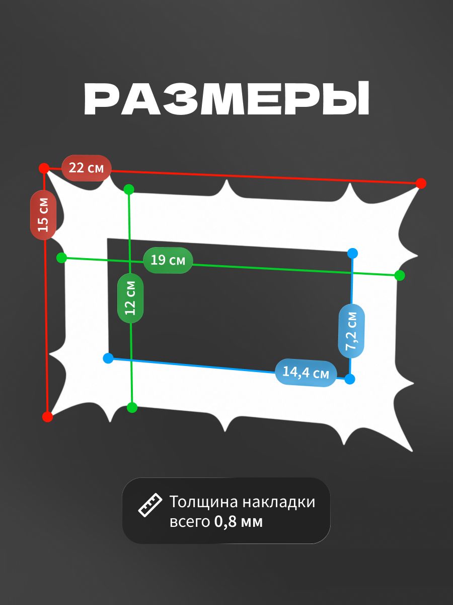 Накладка под выключатель и розетку для защиты обоев, рамка декоративная на стену, двухпостовая, белая — фото 3