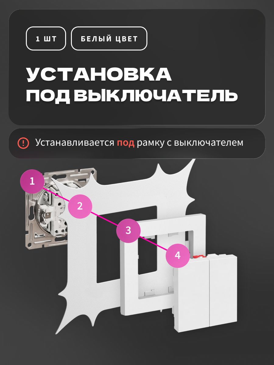 Накладка под выключатель и розетку для защиты обоев, рамка декоративная на стену, однопостовая, желтая — фото 10