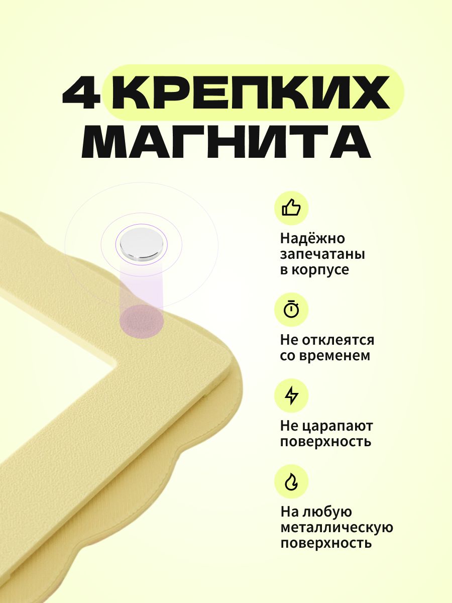 Магнитная рамка для фото Instax Mini, фоторамка на холодильник инстакс мини, черный жгут — фото 5