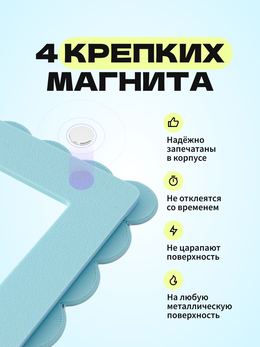 Магнитная рамка для фото Instax Mini, фоторамка на холодильник инстакс мини, черный жгут — фото 5