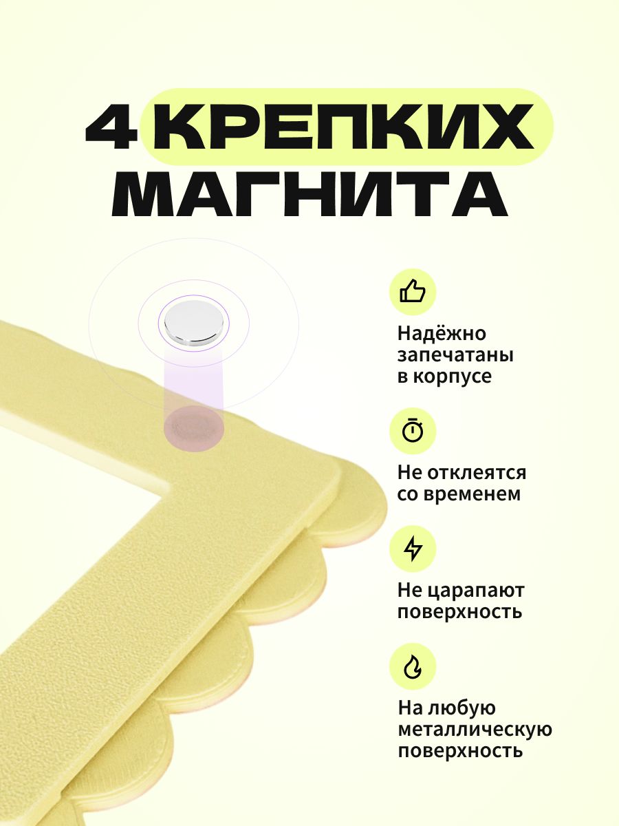 Магнитная рамка для фото Instax Mini, фоторамка на холодильник инстакс мини, черный жгут — фото 5