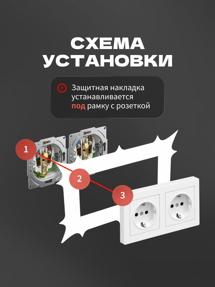 Накладка под выключатель и розетку для защиты обоев, рамка декоративная на стену, однопостовая, желтая — фото 4