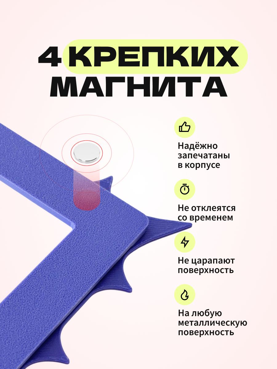 Магнитная рамка для фото Instax Mini, фоторамка на холодильник инстакс мини, черный жгут — фото 5