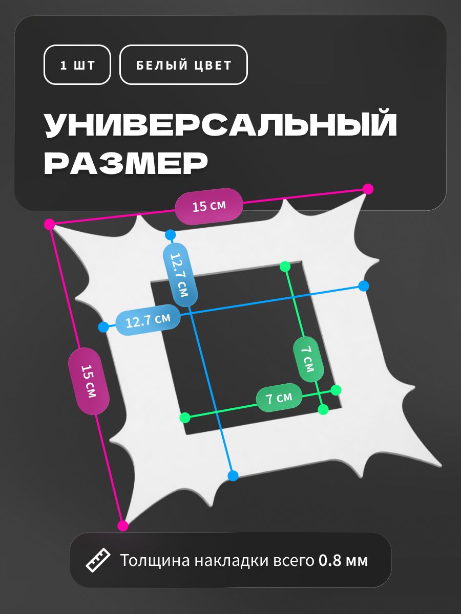 Накладка под выключатель и розетку для защиты обоев, рамка декоративная на стену, однопостовая, желтая — фото 3